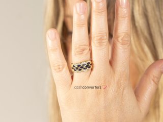 anillo oro 18k con piedra con zafiro t. 16 (17,84 mm)