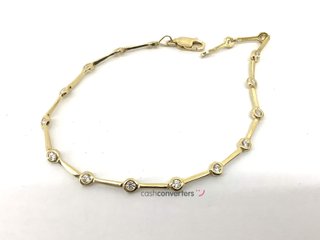 pulsera oro 18k con piedra con circonita