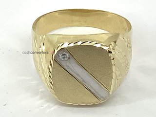 sello oro 18k con piedra con circonita