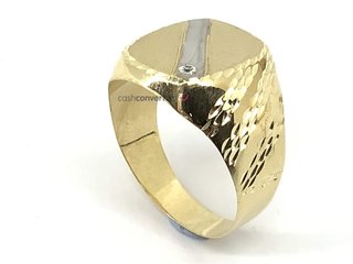 sello oro 18k con piedra con circonita