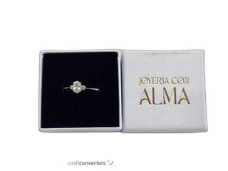 anillo oro 18k con piedra con circonita t. 18 (18,47 mm)