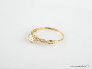 anillo oro 18k con piedra con circonita
