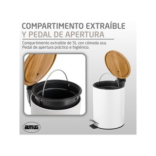 Cestino per rifiuti bagno pedale Naturline Amig