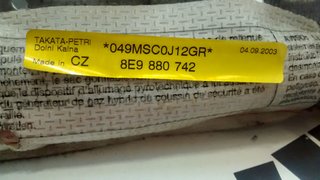 8E9880742 AIRBAG CORTINA DERECHO / DERECHA AUDI A4 (8E5 Y 8E2) B6 (04.2001 - 12.2004) 2000 - 2001-2002-2003-2004