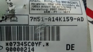 1498656 AIRBAG CORTINA IZQUIERDO / IZQUIERDA FORD FOCUS 2ª GENER. 2008-2009-2010-2011 (RESTY)