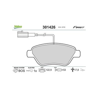VALEO Pastillas freno Essential 301426 delantero