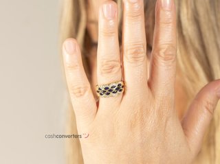 anillo oro 18k con piedra con zafiro
