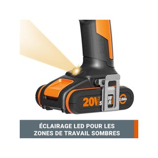 - WORX WX370.9 taladro percutor ligero bricolaje