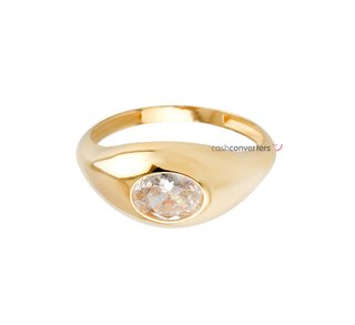 anillo oro 18k con piedra con circonita