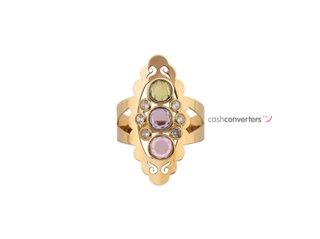 anillo oro 18k con piedra con circonita t. 22 (19,74 mm)