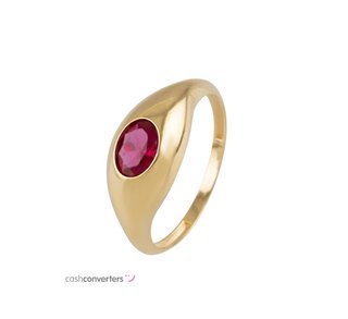 anillo oro 18k con piedra con circonita t. 13 (16,88 mm)