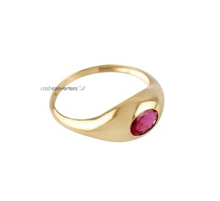 anillo oro 18k con piedra con circonita t. 13 (16,88 mm)