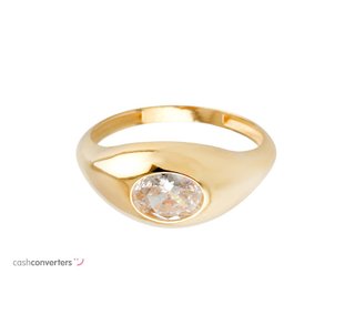 anillo oro 18k con piedra con circonita t. 17 (18,16 mm)