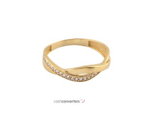 anillo oro 18k con piedra con circonita t. 14 (17,2 mm)