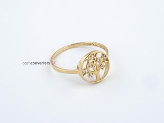 anillo oro 18k con piedra con circonita