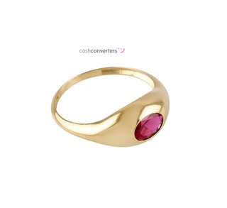 anillo oro 18k con piedra con circonita