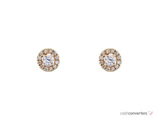 pendientes oro 18k con piedra con circonita