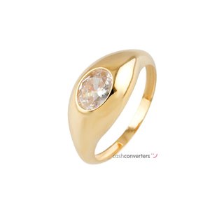 anillo oro 18k con piedra con circonita