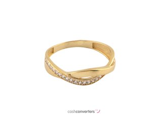 anillo oro 18k con piedra con circonita