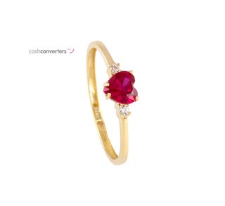 anillo oro 18k con piedra t. 14 (17,2 mm)