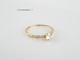 anillo oro 18k con piedra con circonita