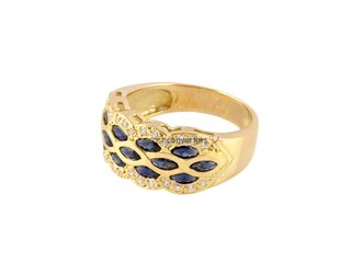 anillo oro 18k con piedra con zafiro
