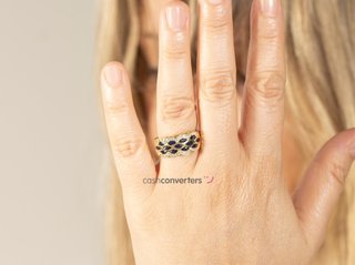 anillo oro 18k con piedra con zafiro