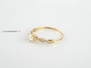 anillo oro 18k con piedra con circonita t. 12 (16,56 mm)