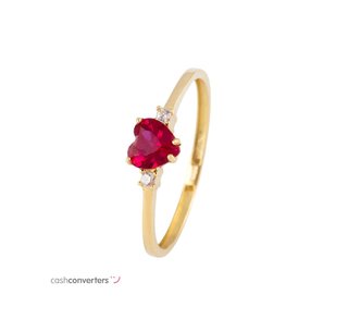 anillo oro 18k con piedra t. 13 (16,88 mm)