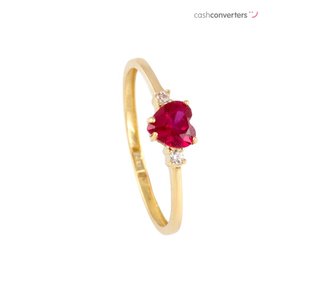 anillo oro 18k con piedra t. 13 (16,88 mm)
