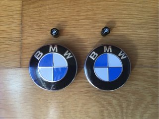 2 Tapas Moto Logo BMW + 2 Tapones Válvula