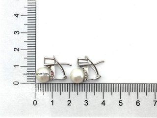 pendientes oro 18k con piedra con diamante,perla