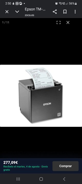 Impresora TPV Epson Negra