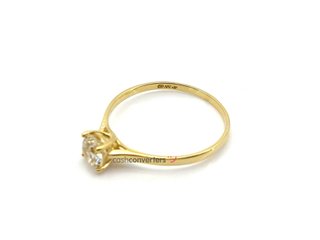 sortija oro 18k con piedra con circonita