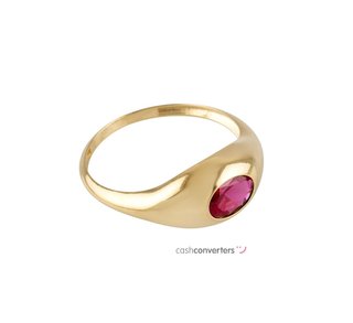 anillo oro 18k con piedra con circonita