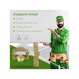 Amig cerrojo seguridad acero 70mm dorado