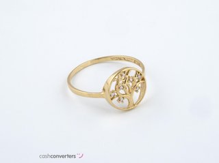 anillo oro 18k con piedra con circonita