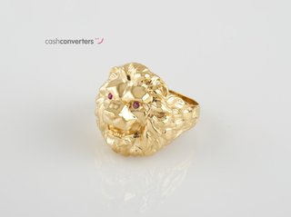 sello oro 18k con piedra con circonita