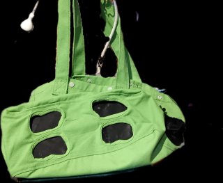 Transportín verde para mascotas