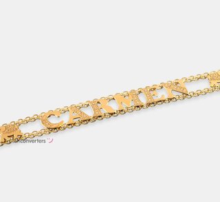 pulsera oro 18k con piedra con circonita