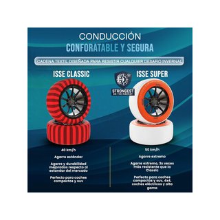 ISSE T-70 cadenas nieve coche antideslizantes