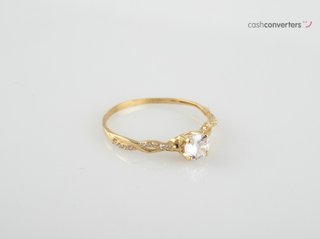 anillo oro 18k con piedra con circonita