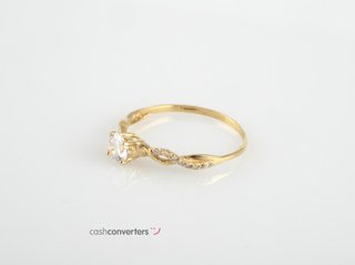 anillo oro 18k con piedra con circonita