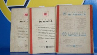 Lote 3 libros novela pulp MI NOVELA -BRUGUERA (1946) CRIMEN BAJO LA LLUVIA y mas