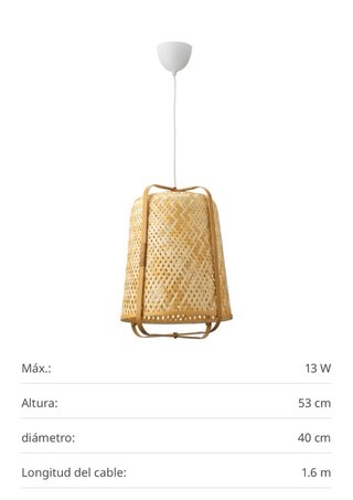 Lámpara de techo bambú KNIXHULT IKEA