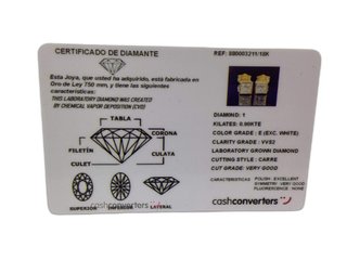 pendientes oro 18k con piedra con diamante de laboratorio