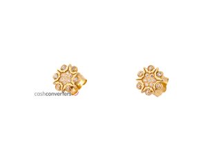 pendientes oro 18k con piedra
