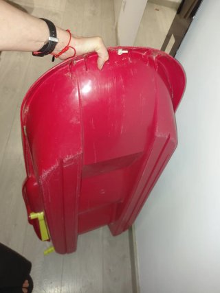 Trineo rojo 2 plazas con cuerda
