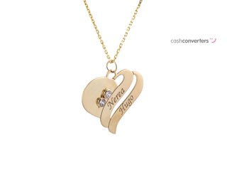 cadena oro 9k con piedra con circonita 22cm