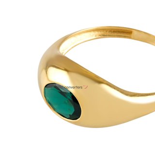 anillo oro 18k con piedra con circonita